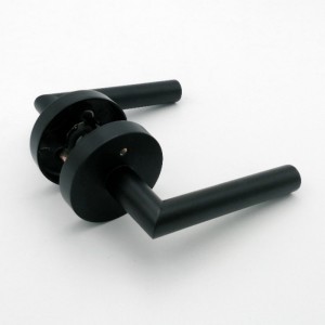 R7505 Πόρτα χειρίζεται μαύρο, μοχλό πόρτας απορρήτου Εσωτερικό για μπάνιο υπνοδωματίων, σύγχρονο λεπτό μοντέρνο σχεδιασμό βαρέων μοχλών πόρτας βαρέως τύπου με κλειδαριά